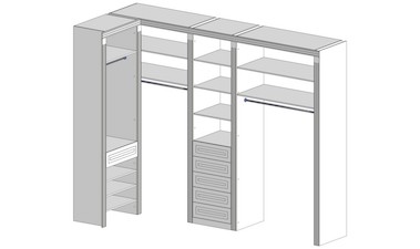 Гардеробная система с ящиками и полками
