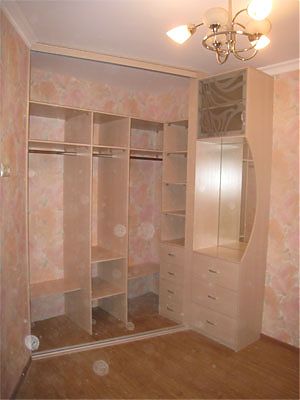 Встроенная гардеробная комната ДСП Береза