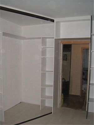 Встроенный угловой гардеробный шкаф-купе в спальню