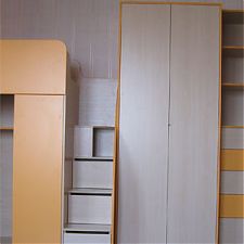 Корпусная детская с кроватью, рабочим местом и распашными шкафами